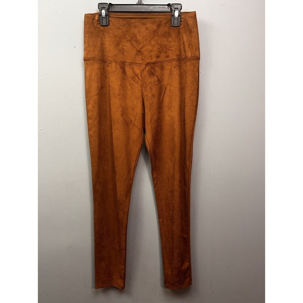 Athena Marie Leggings Womens Small Brown Faux Suede High Riseā Slim Stretch